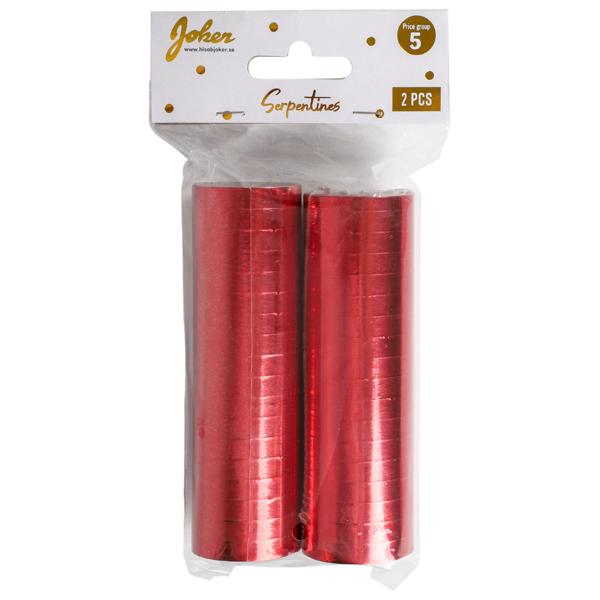 Serpentiner Metallic Röd 2-pack