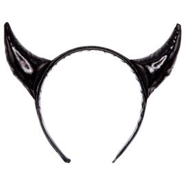 Skimrande Diadem med Djävulshorn Svart