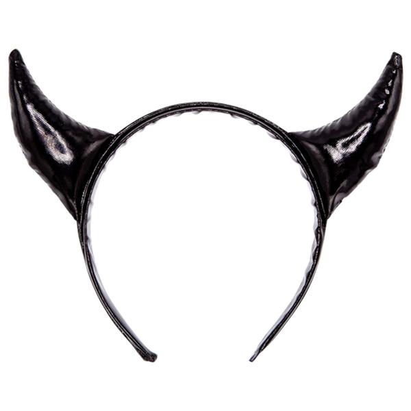 Skimrande Diadem med Djävulshorn Svart
