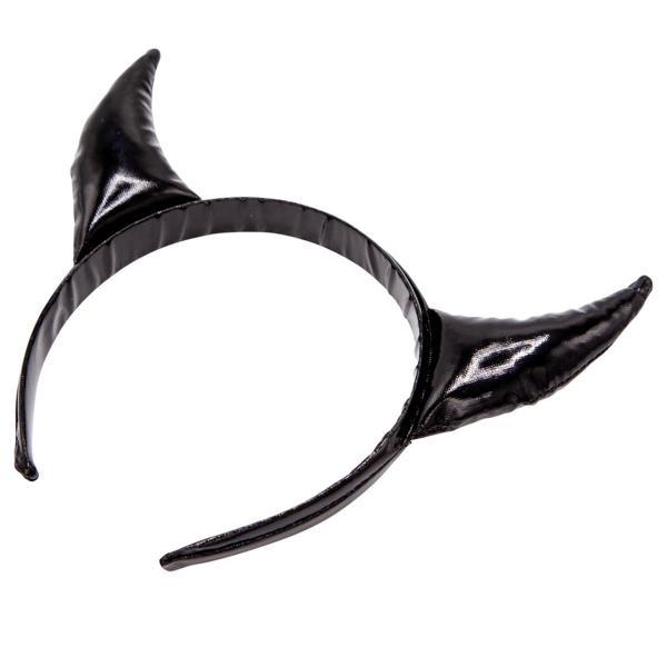 Skimrande Diadem med Djävulshorn Svart