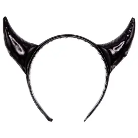 Skimrande Diadem med Dj&auml;vulshorn Svart