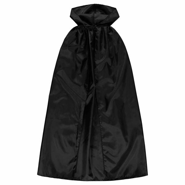 Svart Cape med Huva Barn