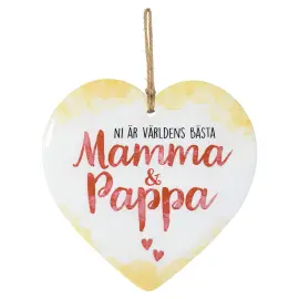 Mamma och Pappa Keramikhjärta