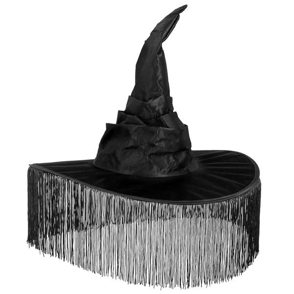 Svart Häxhatt med Fransar