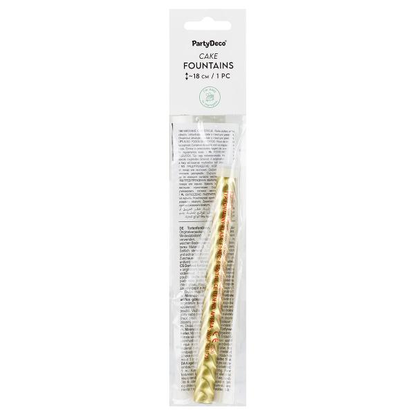 Isfackla Holografisk Guld 18 cm