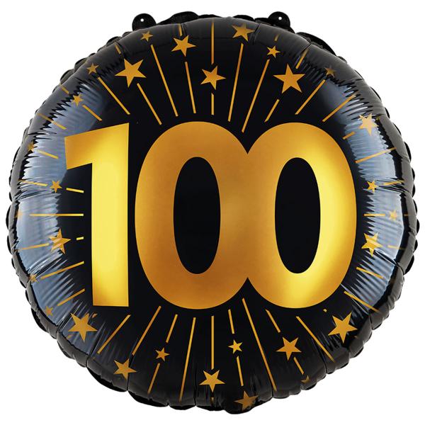 Folieballong med Stjärnor & Siffran 100