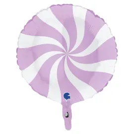Folieballong Swirly Ljuslila & Vit