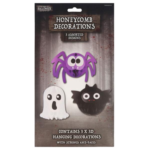 Halloween Honeycomb Dekorationer 3-pack