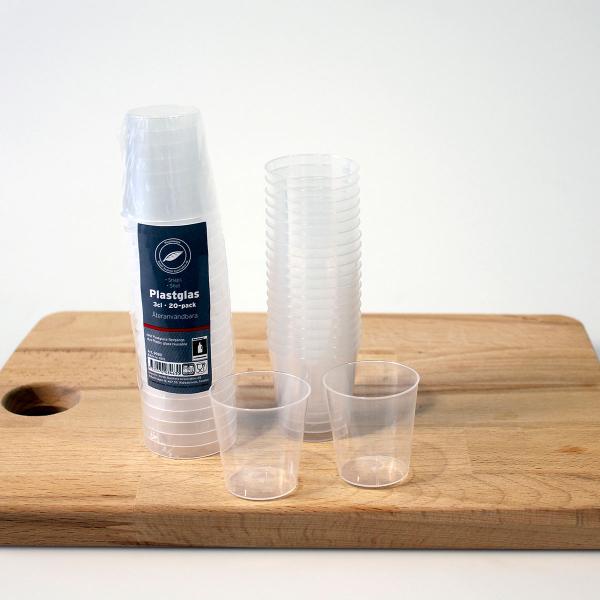 Snapsglas Plast 3 cl 20-pack