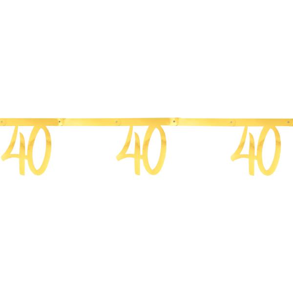 40 års Girlang Metallic Guld