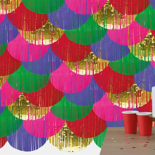 Party Backdrop Fringe Flerfärgad 200x200 cm