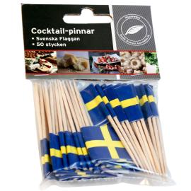 Cocktailpinnar Svenska Flaggan 50-Pack
