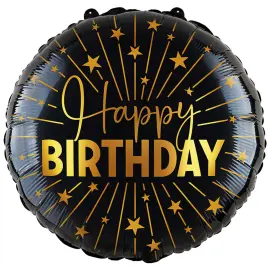 Happy Birthday Folieballong med Stjärnor