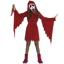 Spöke Glittrande Maskeraddräkt Röd Barn