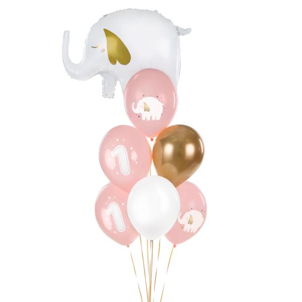 1 års Latexballonger Elefant Ljusrosa Mix