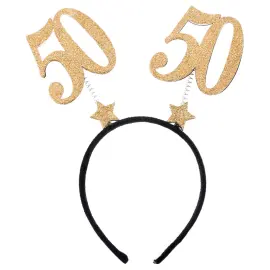 50 Års Diadem Glitter Guld