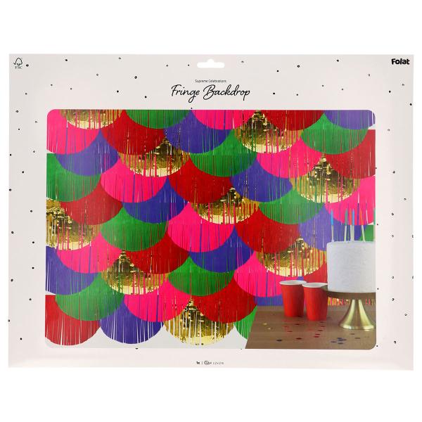 Party Backdrop Fringe Flerfärgad 200x200 cm