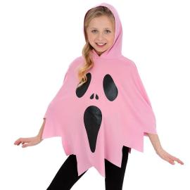 Rosa Spöke Poncho för Barn