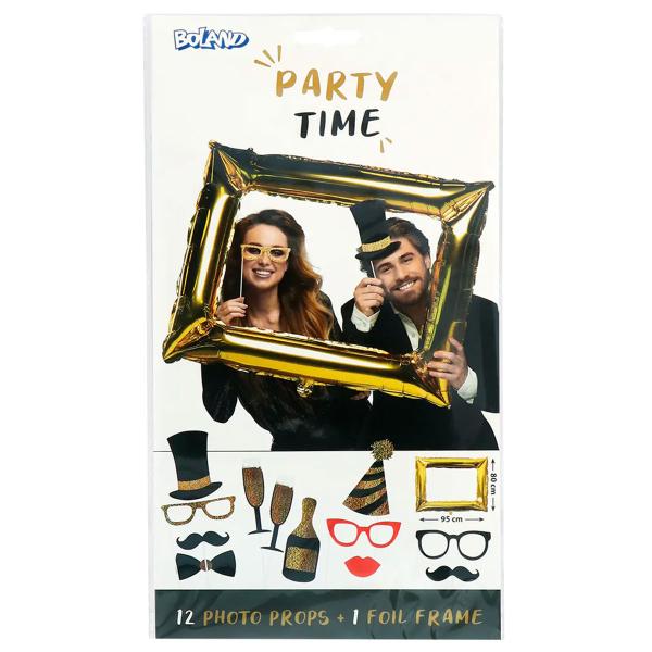 Fotoprops med Ballong Guld/Svart 13-pack