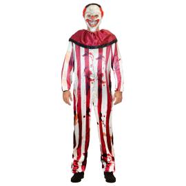 Randig Clowndräkt med Mask