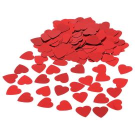 Hj&auml;rtkonfetti Metallic R&ouml;d 2.5x2.5 cm 85-pack