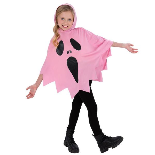 Rosa Spöke Poncho för Barn