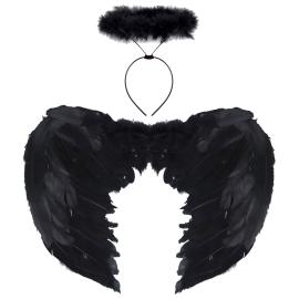 Svarta Änglavingar med Gloria Set
