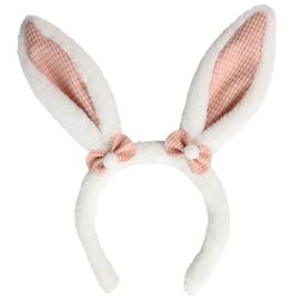 Diadem med Kanin&ouml;ron Vit/Gammelrosa