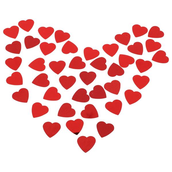 Hjärtkonfetti Metallic Röd 2.5x2.5 cm 85-pack