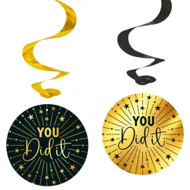 Swirls You Did It Guld/Svart 4-pack