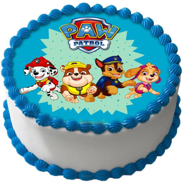 Paw Patrol Tårtbild Sockerpasta K