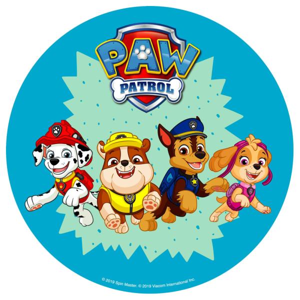Paw Patrol Tårtbild Sockerpasta K