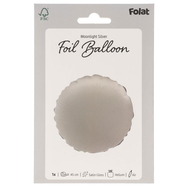 Rund Folieballong Månsilver Matt