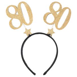 80 Års Diadem Glitter Guld