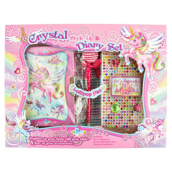 Enhörning Dagbok med Lås Crystal Set