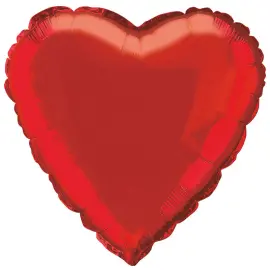 Folieballong Hj&auml;rta R&ouml;d