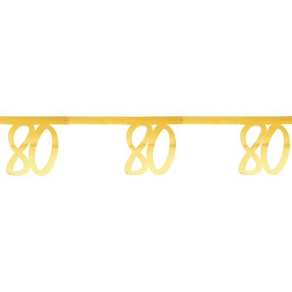 80 års Girlang Metallic Guld