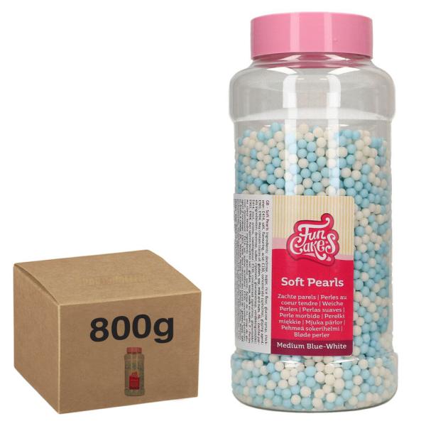 Strössel Pärlor Vit och Blå 500g