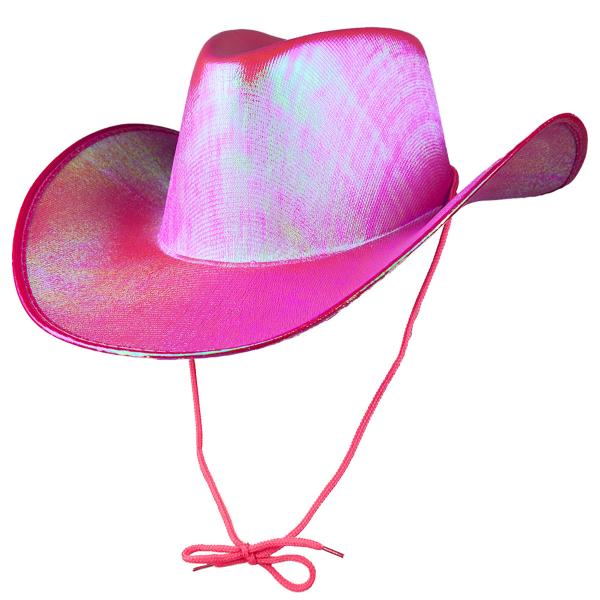 Cowboyhatt Skimrande Rosa