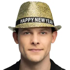 Happy New Year Hatt Guld