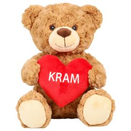 Beige Nallebj&ouml;rn med Hj&auml;rta 25 cm