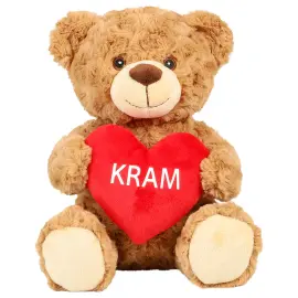 Beige Nallebj&ouml;rn med Hj&auml;rta 25 cm