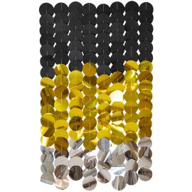 Party Backdrop Svart/Guld/Silver 170x80 cm