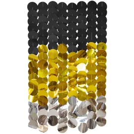Party Backdrop Svart/Guld/Silver 170x80 cm