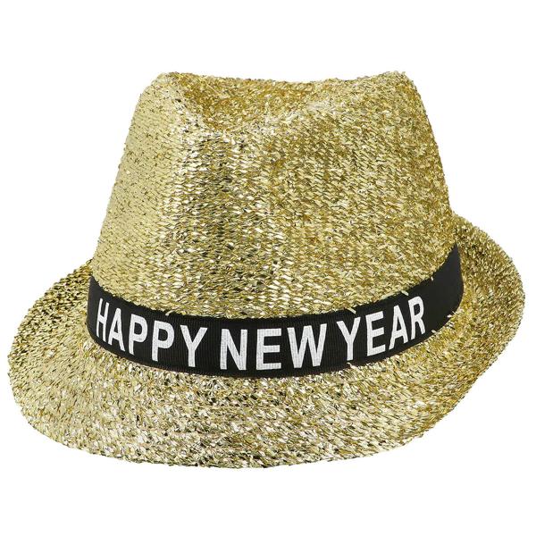 Happy New Year Hatt Guld