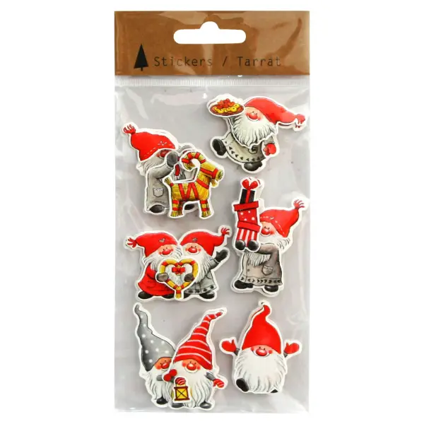3D Julstickers Söta Tomtar