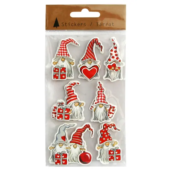 3D Julstickers Söta Tomtar