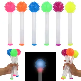 Blinkande Stav med Neonf&auml;rgad Piggboll 23 cm