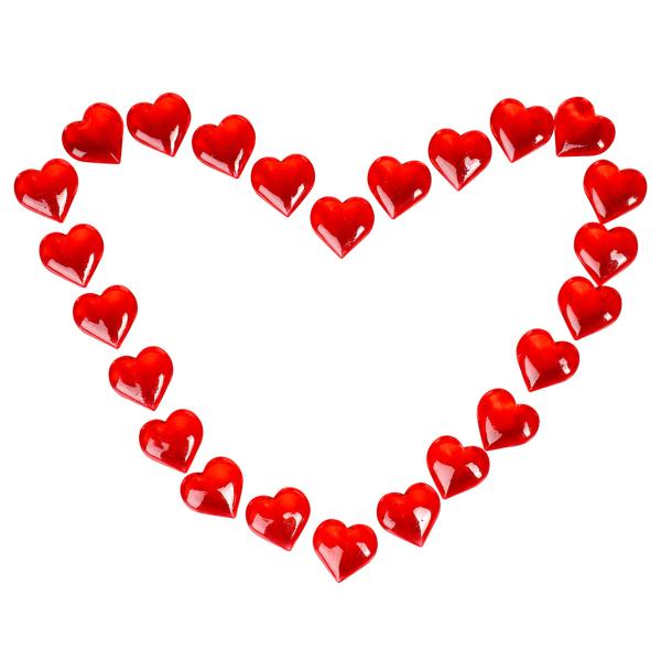 Röda Kristallhjärtan 25-pack