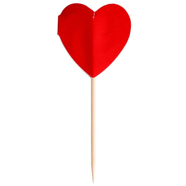 Cake Picks Röda Hjärtan 10-pack
